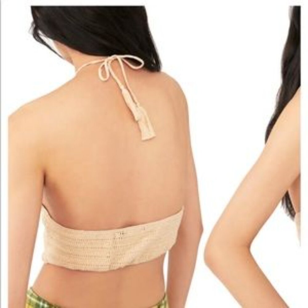 Free People Crochet Halter Crop Top in Beige - Picture 8 of 8